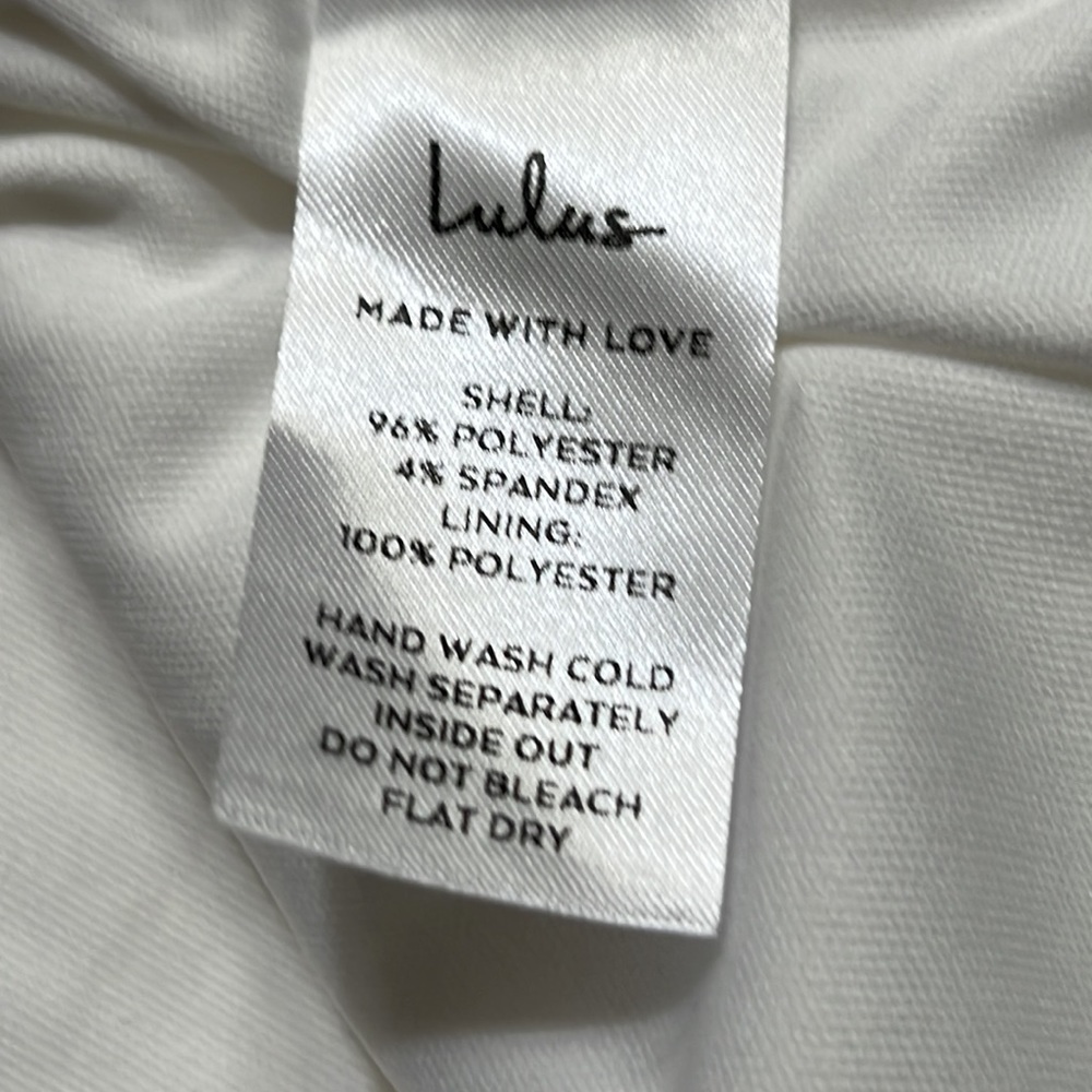 Lulu's White One Shoulder Side Pleated Side Slit Dress Sz S NWT - Picture 6 of 12